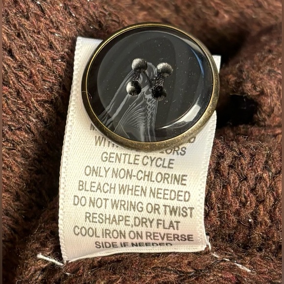 NEW Fortune + Ivy Raiden Metallic Brown Shawl Collar‎ Cardigan S  0590 - Picture 5 of 6
